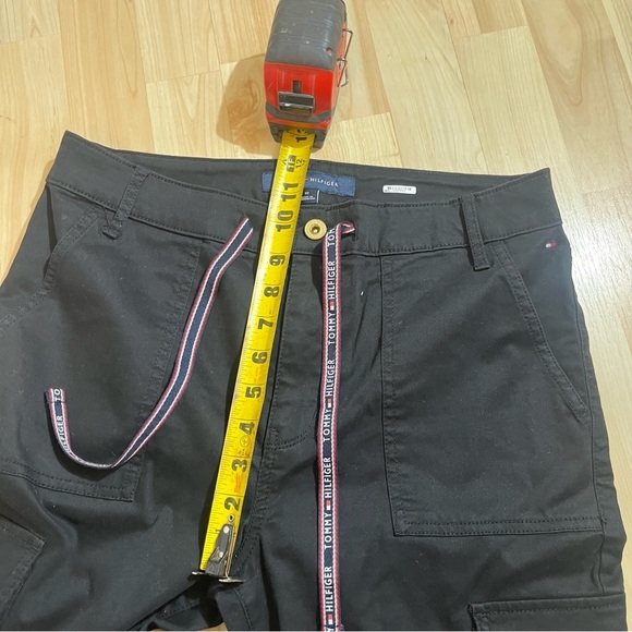 TOMMY HILFIGER Cargo Workwear Trousers Cotton Black Womens 10 High Rise - Picture 4 of 6